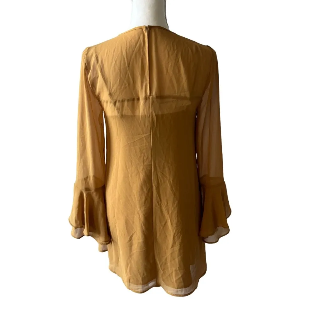 BCBGENERATION Camel Tan Peasant Dress Size XXS NEW - Image 3