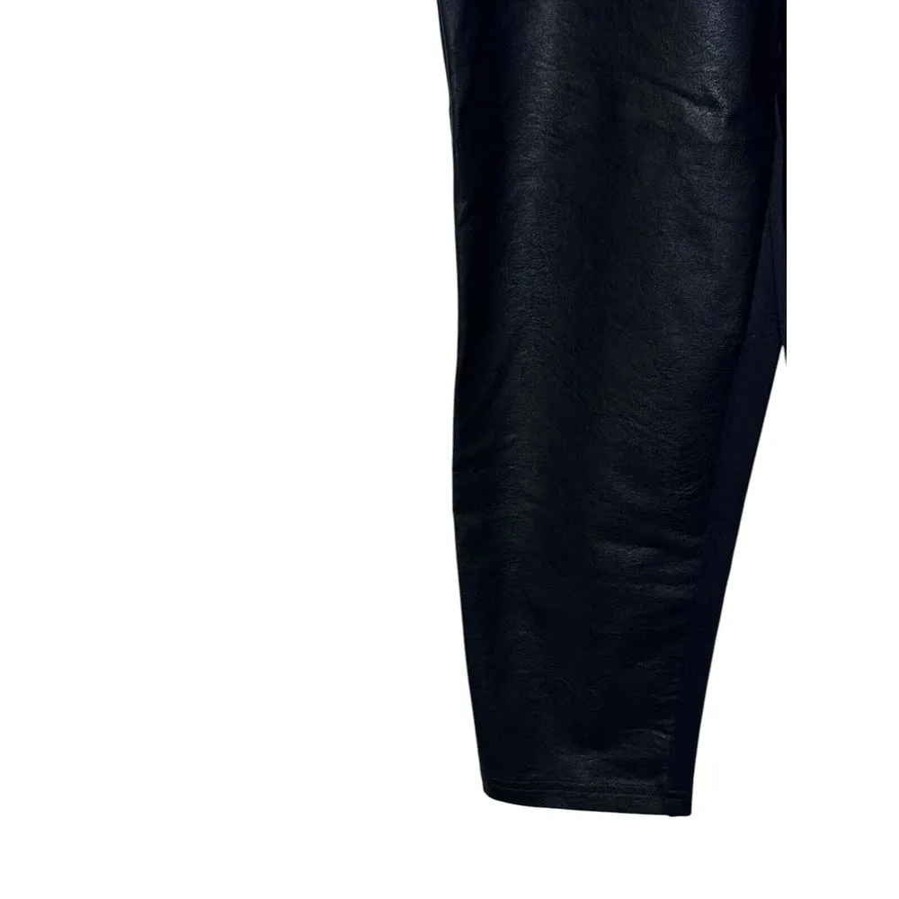Joan Rivers Women's Pants Pull On Faux‎ Leather Track Trousers Petite Small NWT - Image 3