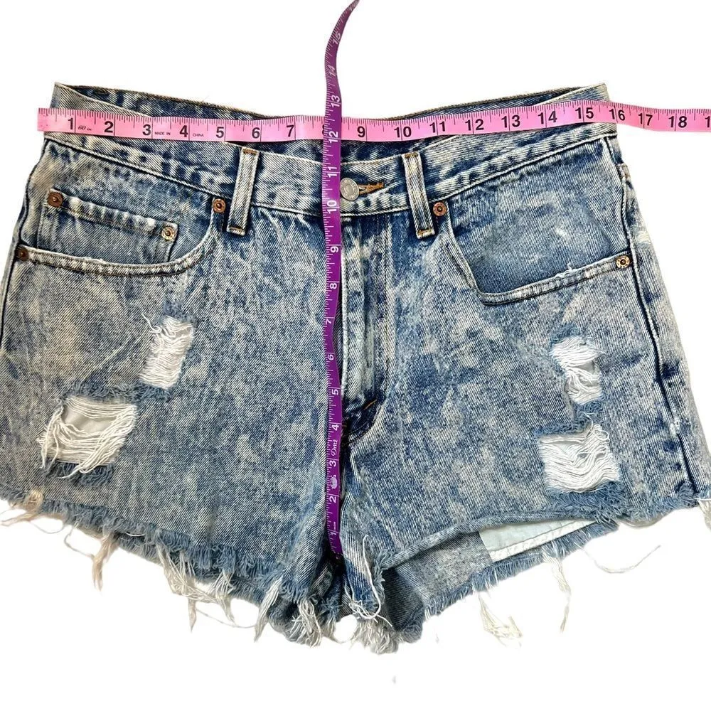 Vintage Levi’s Acid Wash Denim Cut Off Short - Image 7
