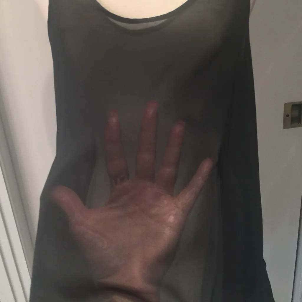 MATERIAL GIRL Sheer black caged back top - Image 3