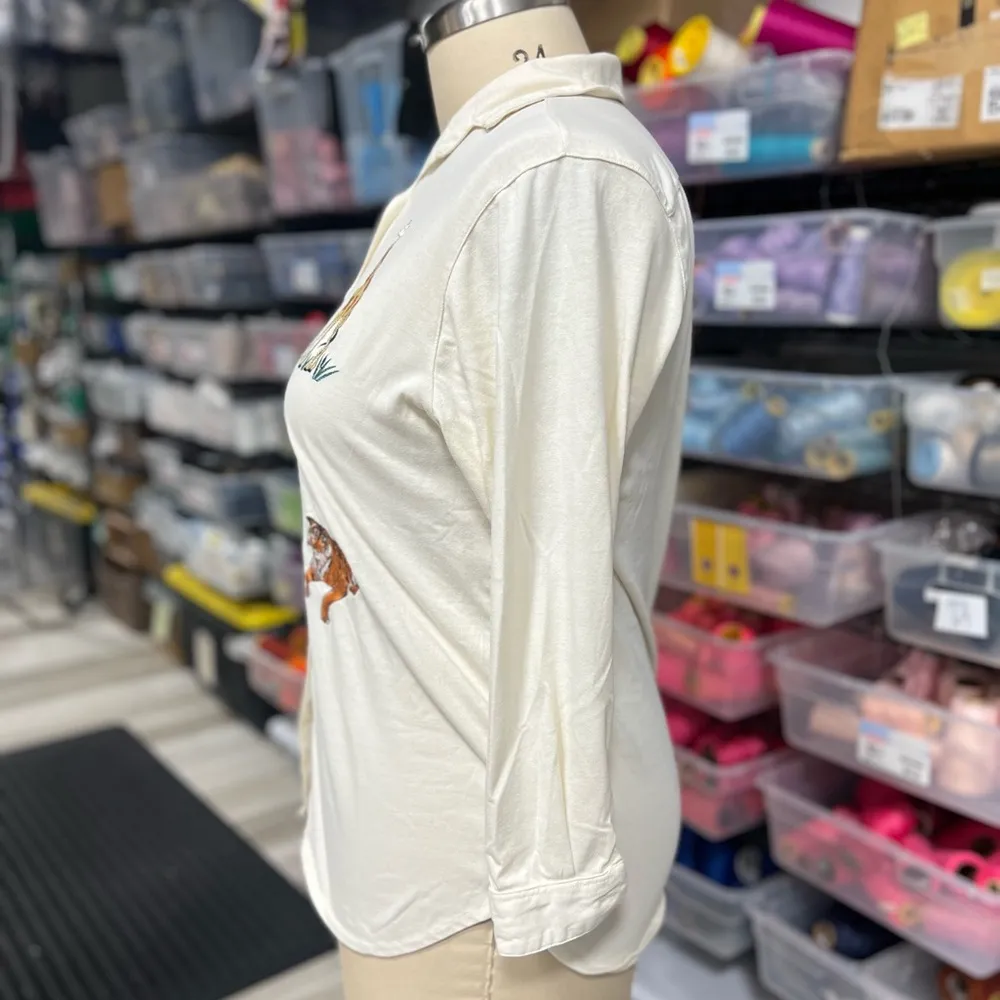 African Safari Shirt 1X White - Image 5