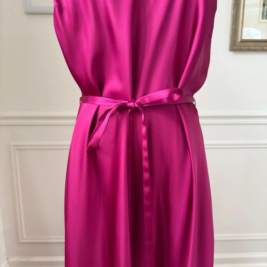 INC International Concepts Side Slit Slip Dress Raspberry Fuchsia Pink $100 L Size L - Image 3