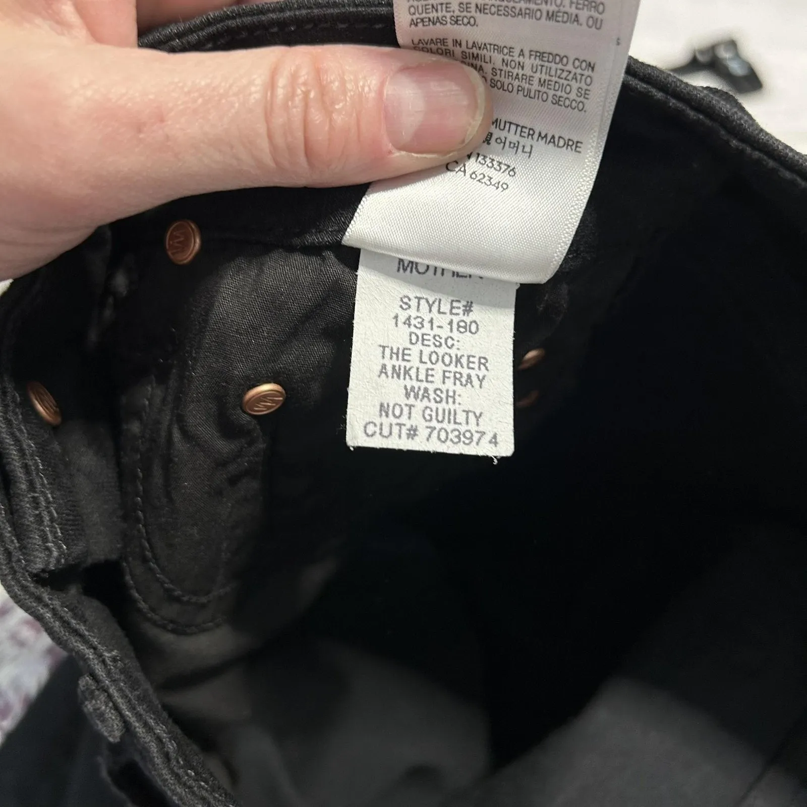 Mother Jeans Womens 26 Black The Looker Ankle Fray Skinny Raw Hem Not Guilty - Image 10