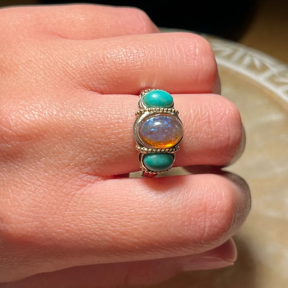 Sterling Silver Dragons Breath & Turquoise 925  Ring - Image 14