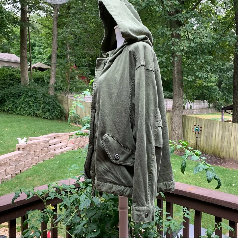 Torrid- Army Green Jacket Size 2X 2 Zip Front Pockets Hooded EUC - Image 4