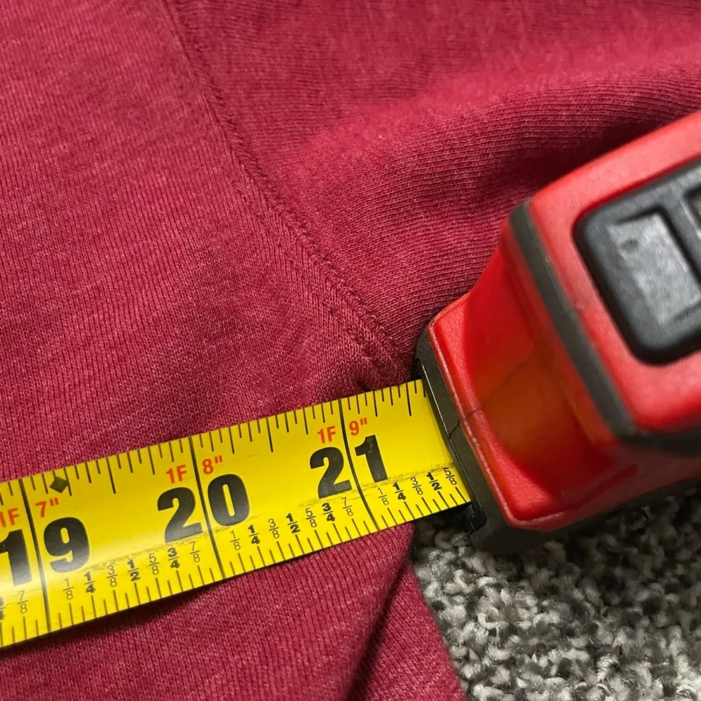 red fleece zip up long sleeve hoodie M - Image 10