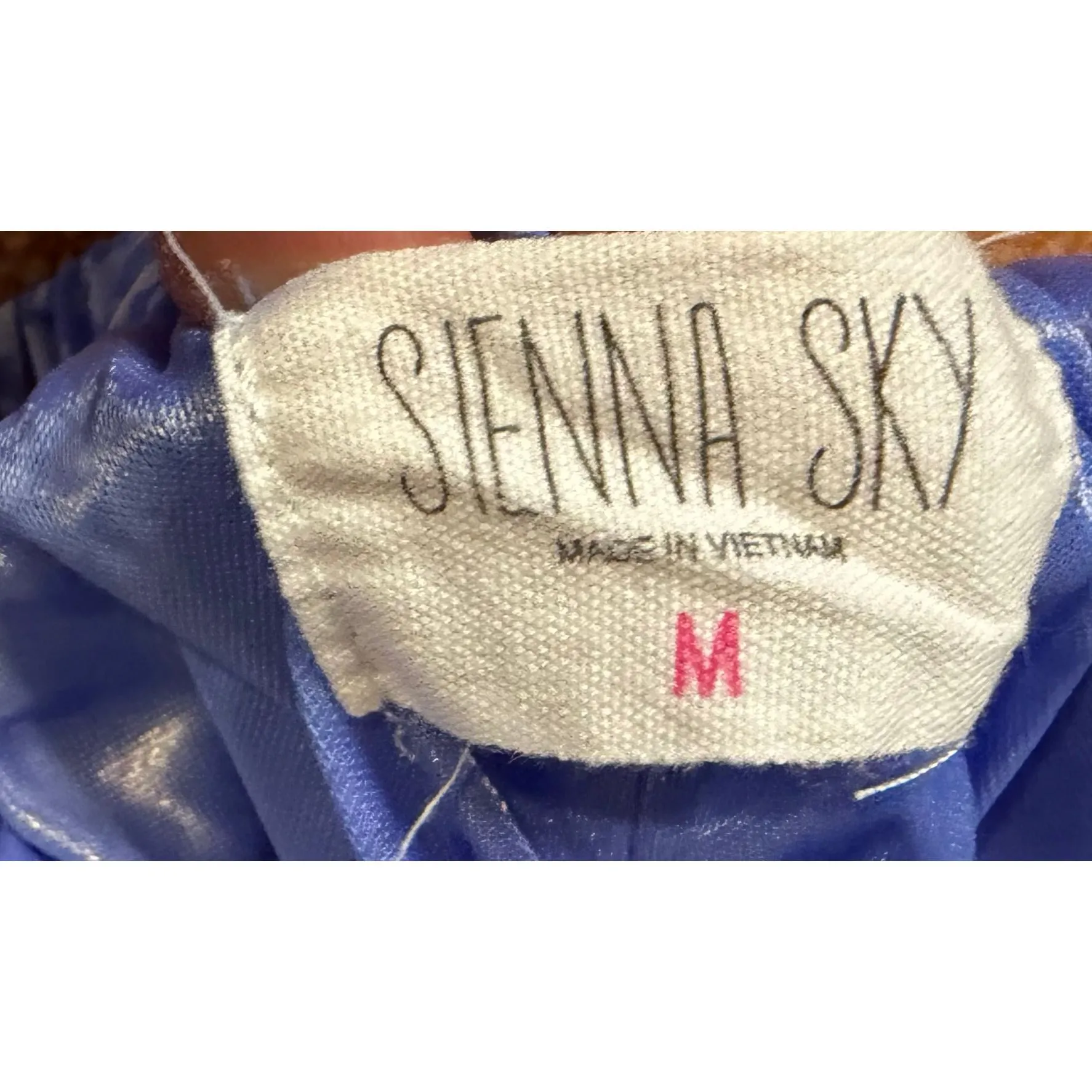 Sienna Sky  Blue Floral Tiered Ruffle Skirt Lined Pull On Women’s Medium - Image 2