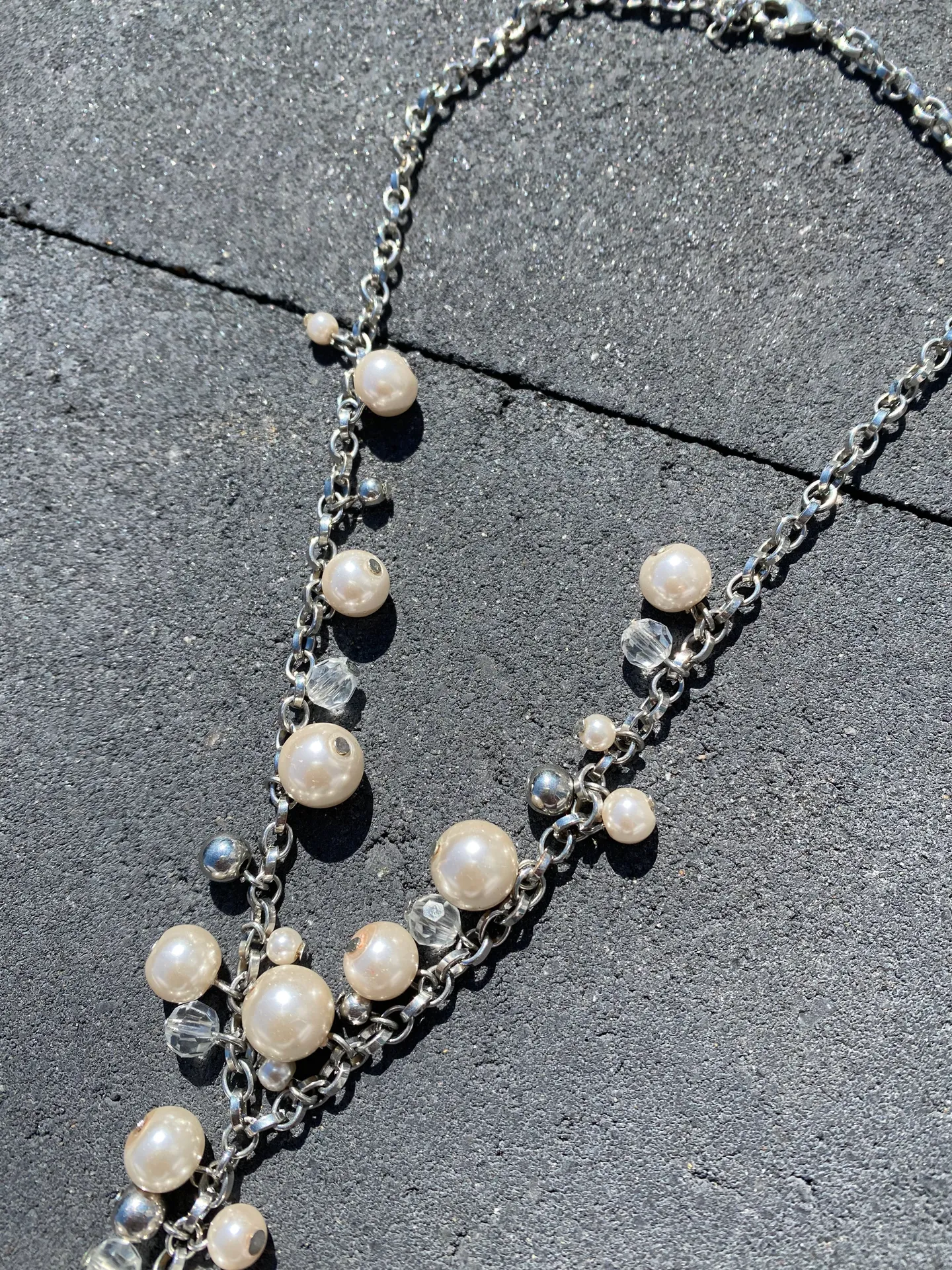 Pearl Necklace Silver - Image 2