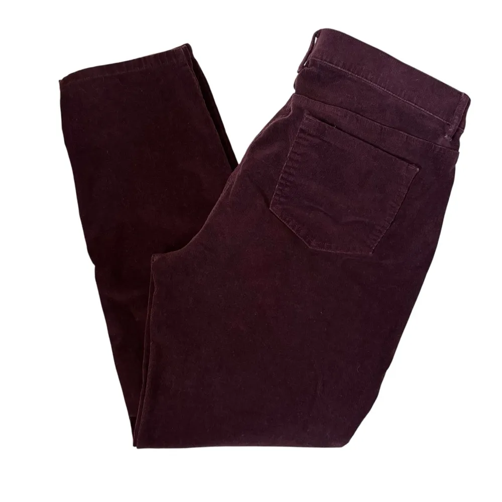 Women’s J. Jill brown burgundy slim leg corduroy pants size medium - Image 9