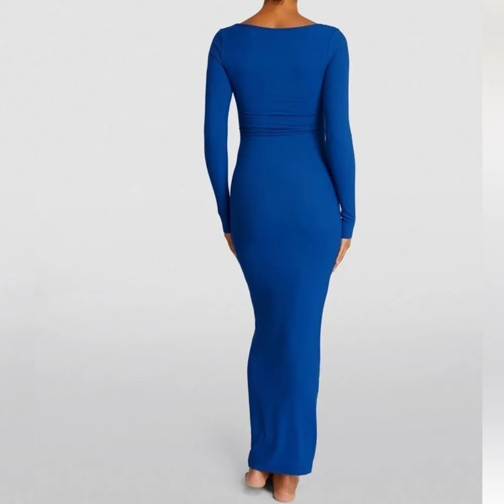 NWOT SKIMS Long Sleeve Soft Lounge Slip Dress in Blue - Image 2