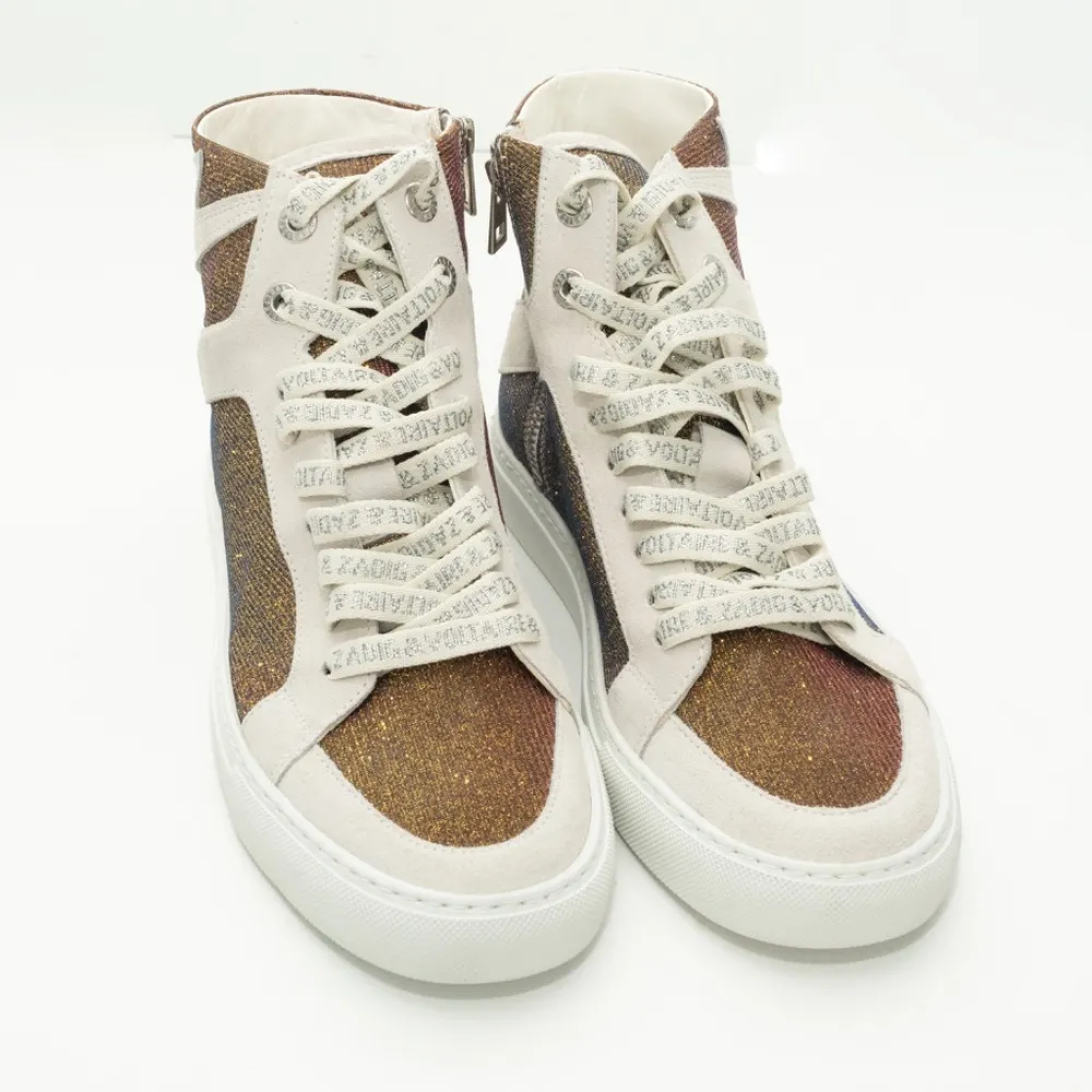 ZADIG AND VOLTAIRE. High Glitter Flash Trainers. - Image 4