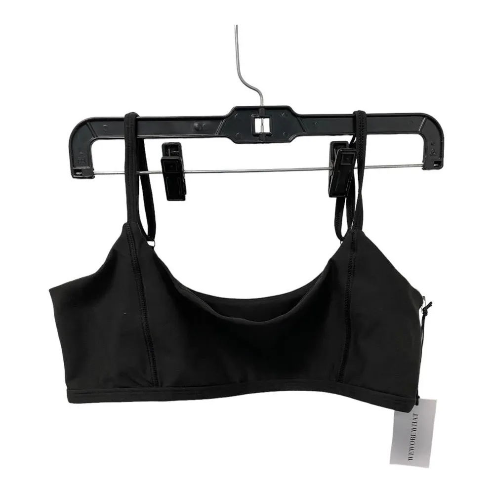 NEW We Wore What Cami Bra Top LARGE Black Athletic Bandeau Seamless Square Neck - Image 2
