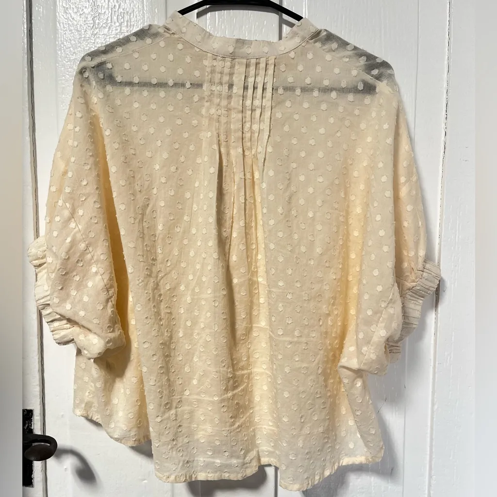 Emerson Fry India Collection Mandarin Collar Top light Peach Swiss Dot One Size Pink Size undefined - Image 3