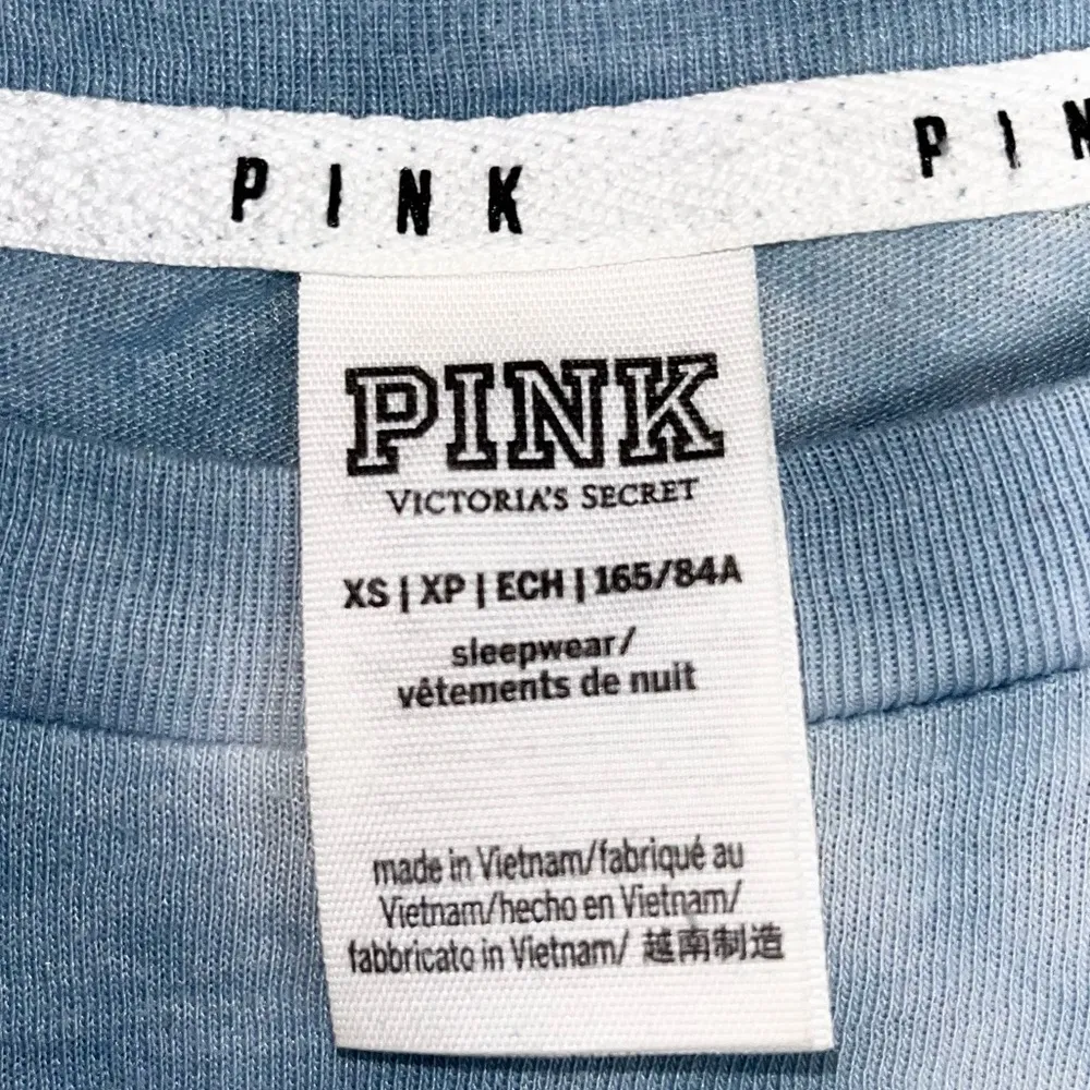 PINK VICTORIA’S SECRET Slate Blue White Tie Dye Sleep Shirt XS Plain Pajama Top - Image 11