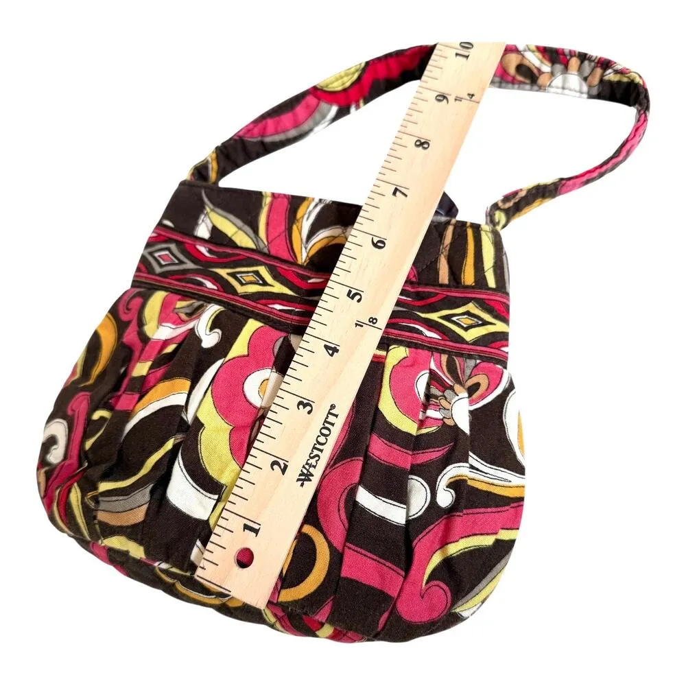 VTG Vera Bradley Hanna Puccini SHOULDER BAG HANDBAG Mini Purse 8x6.5 Pink Brown - Image 6