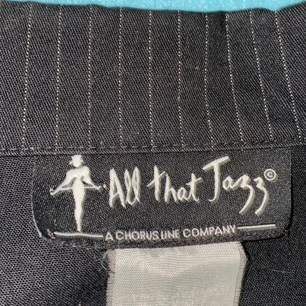 ALL THAT JAZZ pinstripe blazer jacket pearl buttons black with white size 9/10 - Image 6