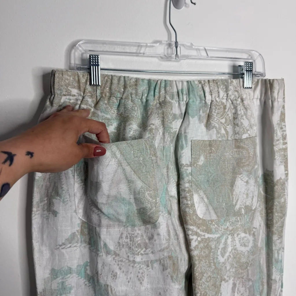 NWOT Chico's Pull On 100% Linen Pants With‎ Pockets Size Large Chico's Size 2 - Image 3