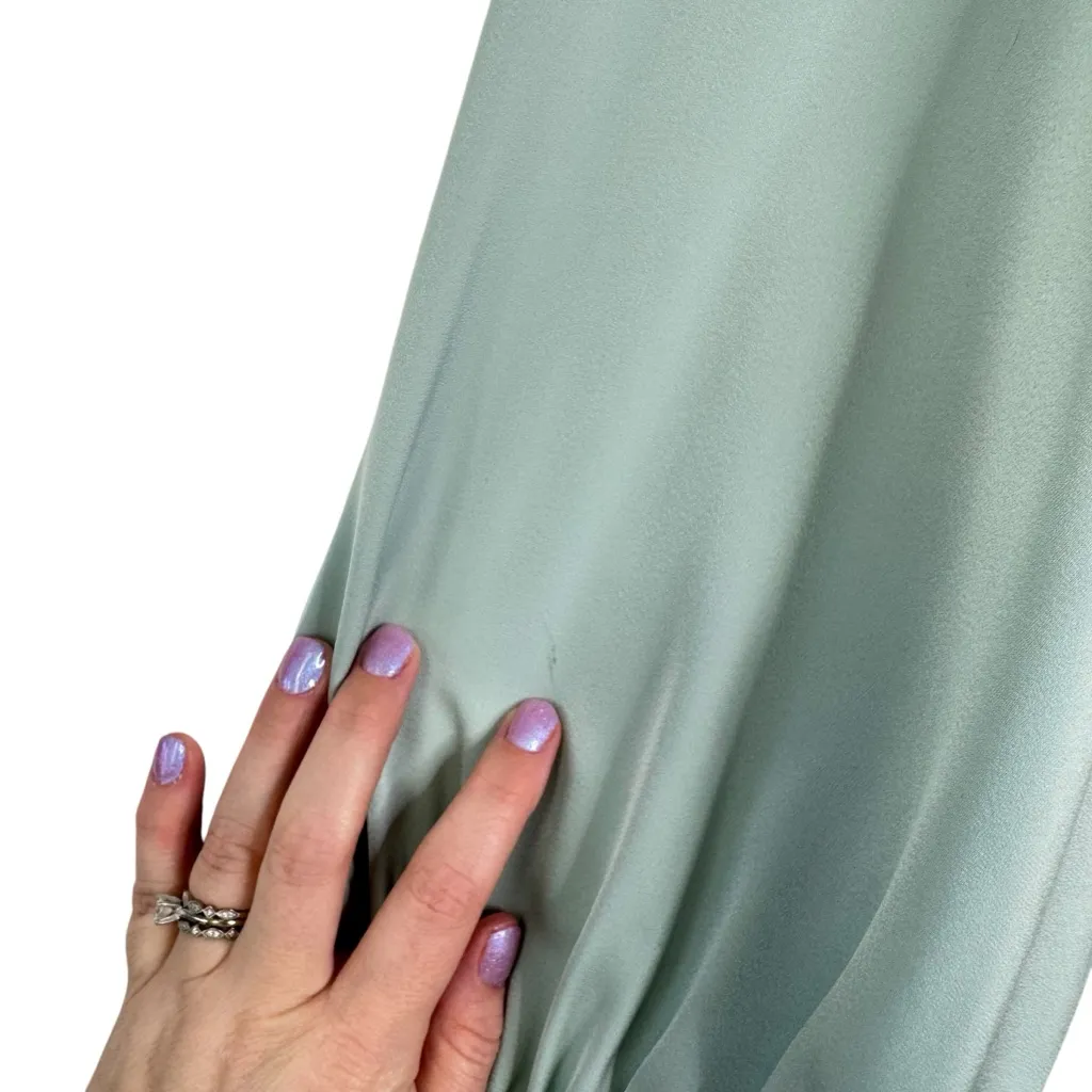 NWT ELOQUII Plus‎ Size 22 Blue Green Pastel Satin Maxi Dress Semi-Formal Holiday - Image 13