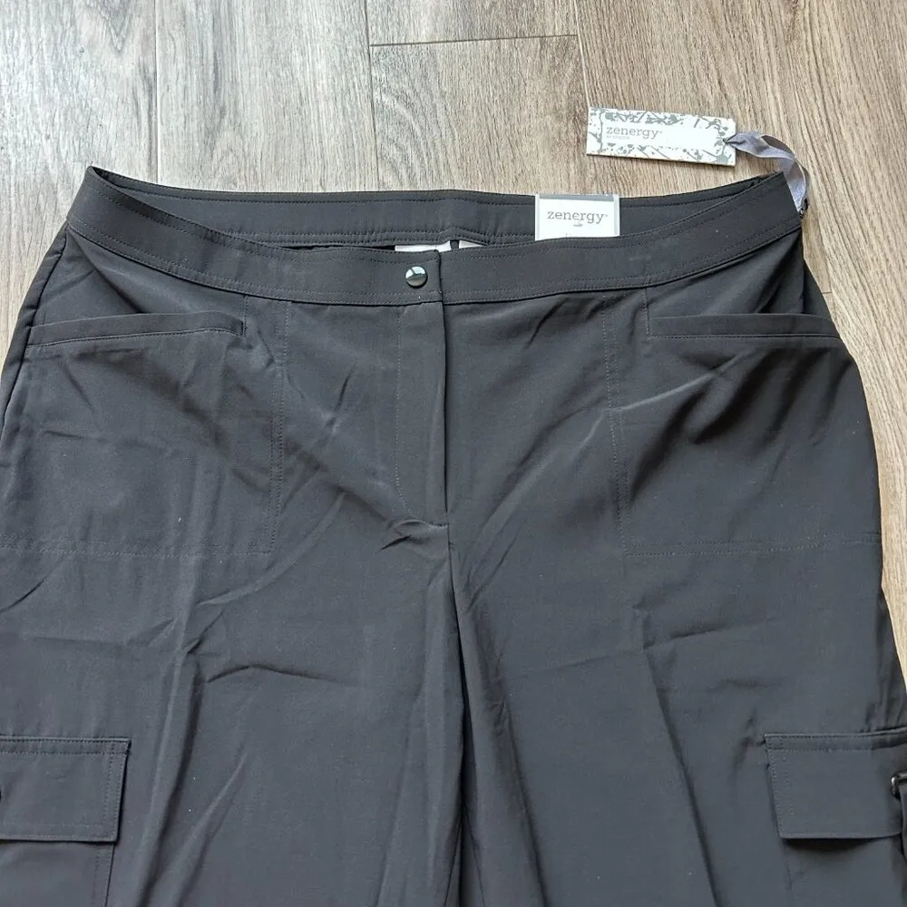 Chico's Zenergy Neema Courtney Black Cargo Pants Short Size 3 (16) NWT - Image 3