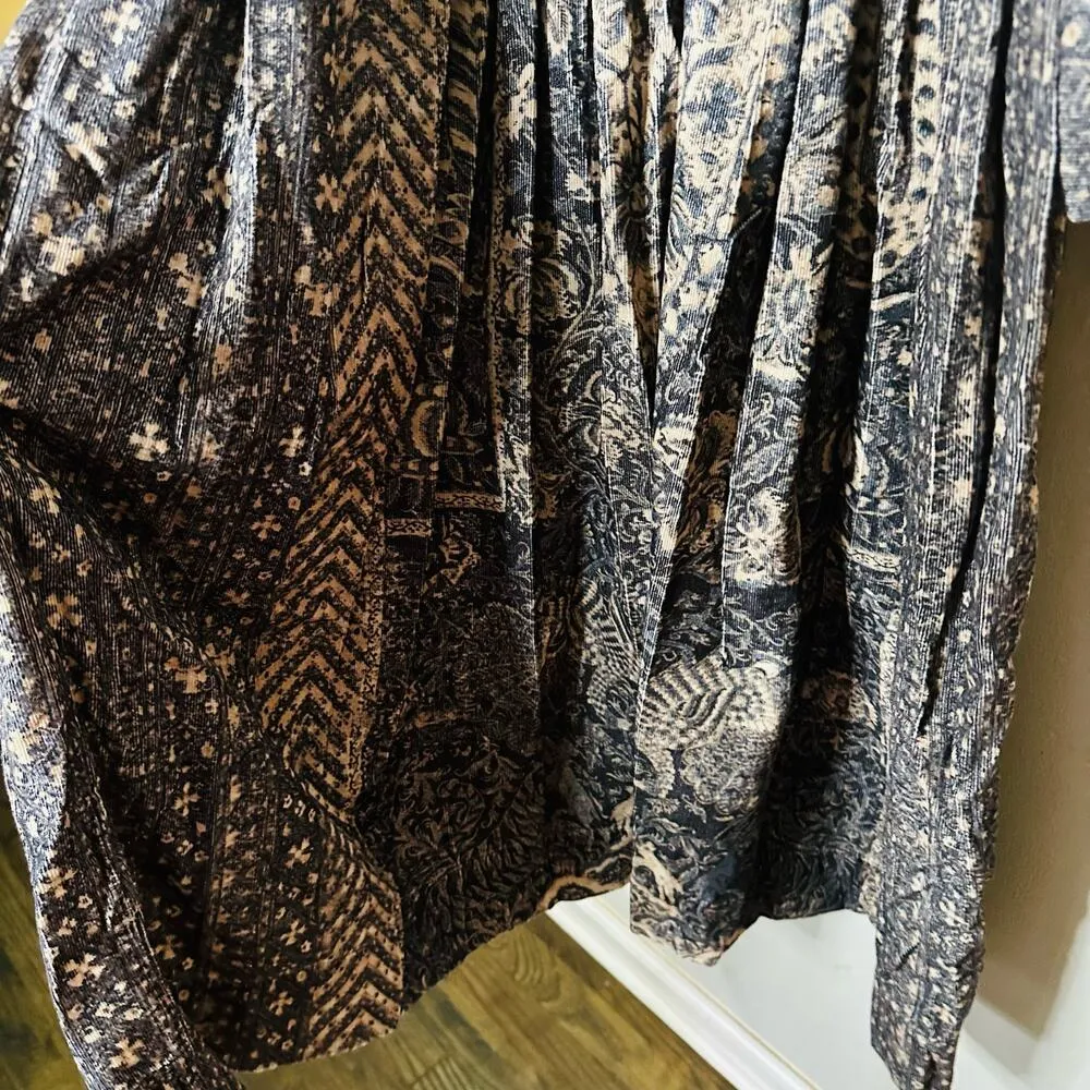 ULLA JOHNSON Lucinda Puff Sleeve Corduroy Button Collared Midi Dress Size 10 - Image 10