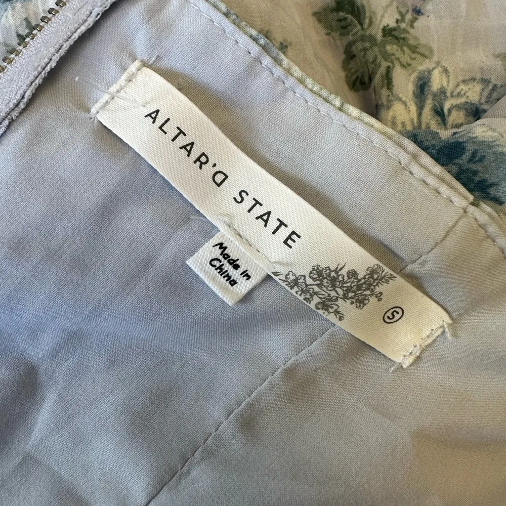 Altar’d State Open Back Floral Puff Sleeve Mini Dress Sweetheart Neck NWOT - Image 10