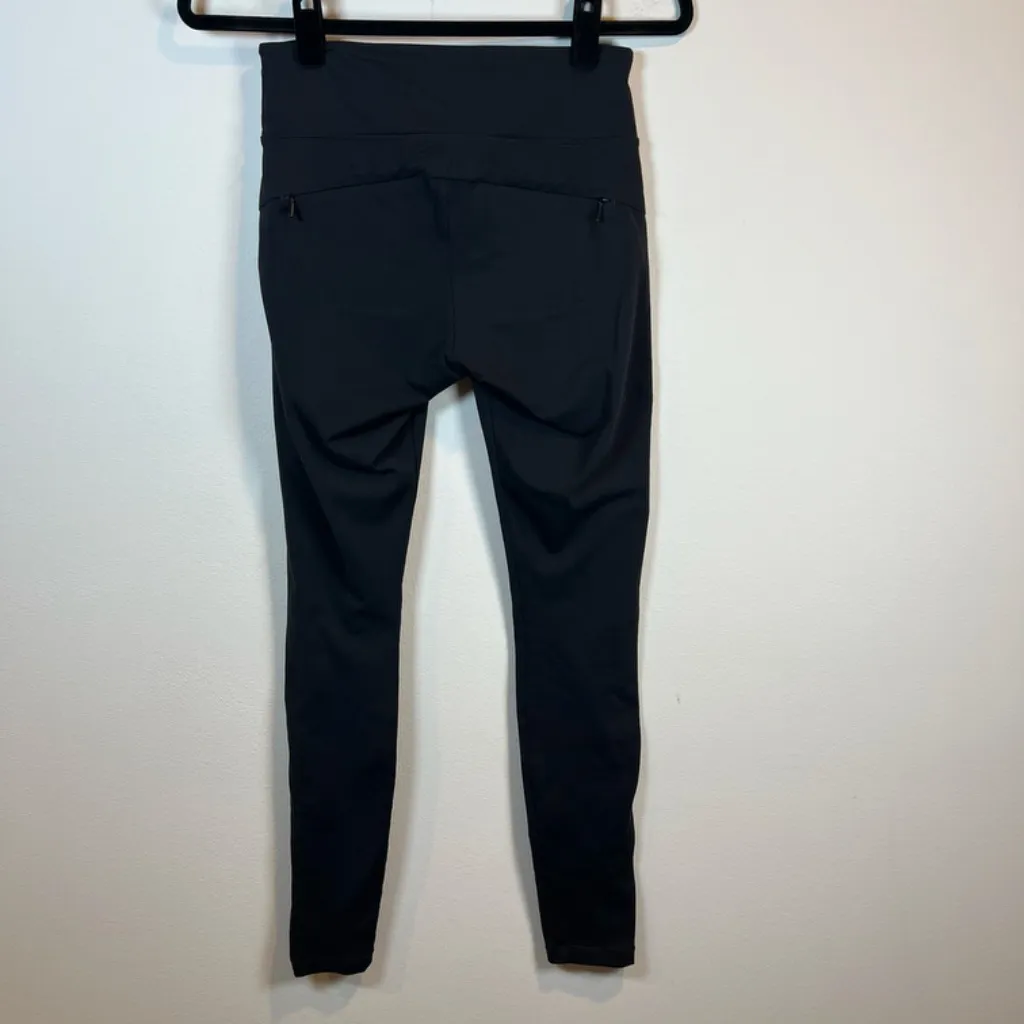 Athleta Womens Mid Rise Flat Iron Tux Leggings Black Moto Zip Pockets Stretch XS - Image 6