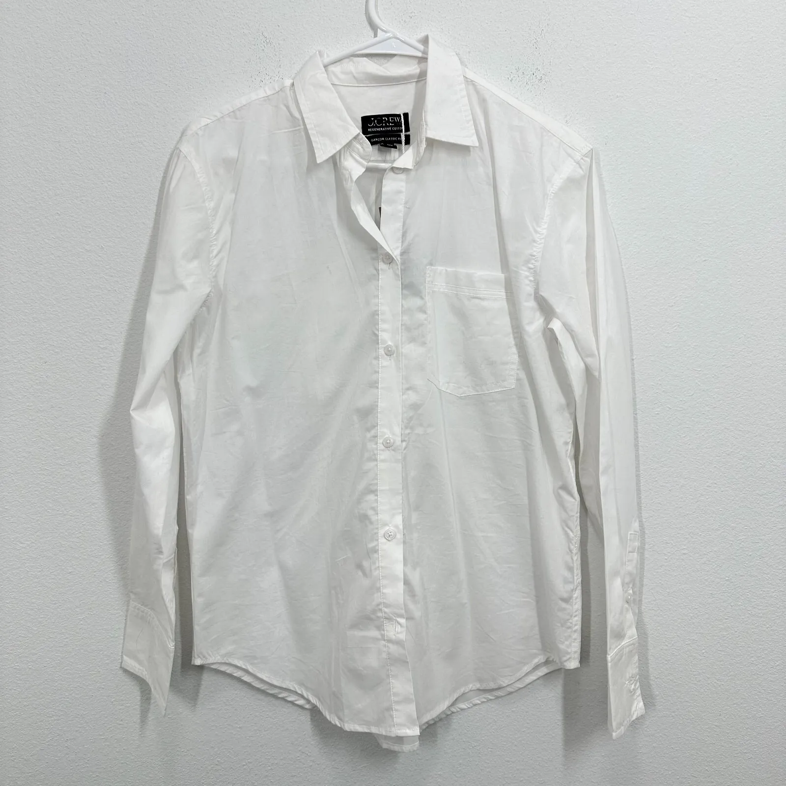 J. Crew Women's Size 4 Garçon classic shirt in cotton poplin Crisp White NWT - Image 2