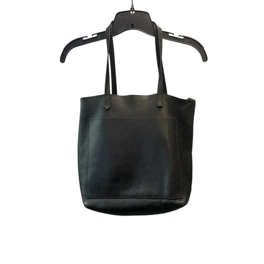 Elegant Black Leather Tote Bag - Image 3