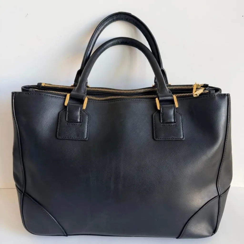 Tory Burch Robinson Double Zip Tote – Black Saffiano Leather - Image 3