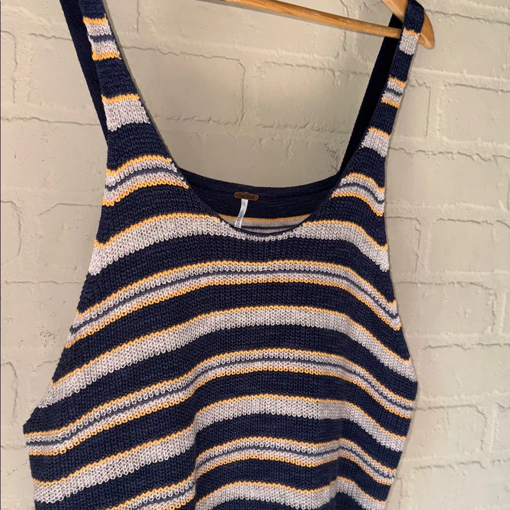 Free People top Sailor Oversized Striped Tank large knit sweater like - Image 5