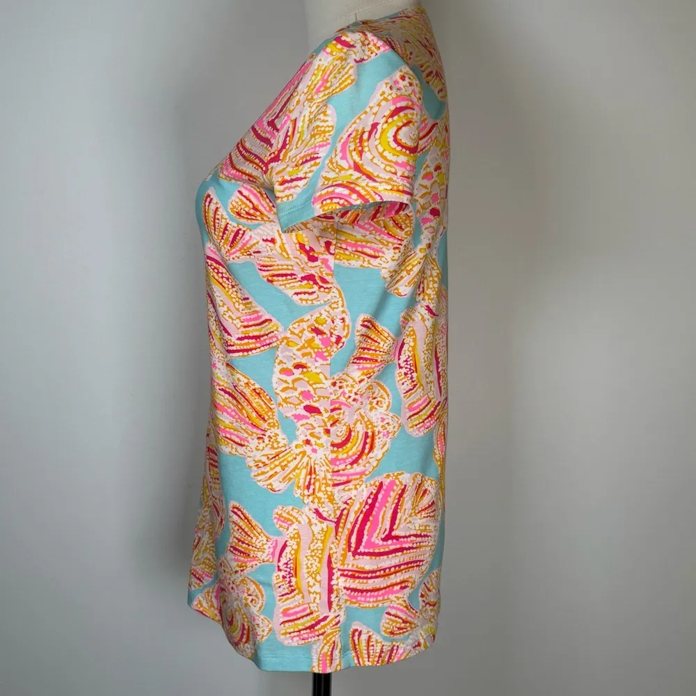 Lilly Pulitzer ‘Michele’ V-Neck Short Sleeve Cotton T-Shirt Women’s Size XS - Image 3