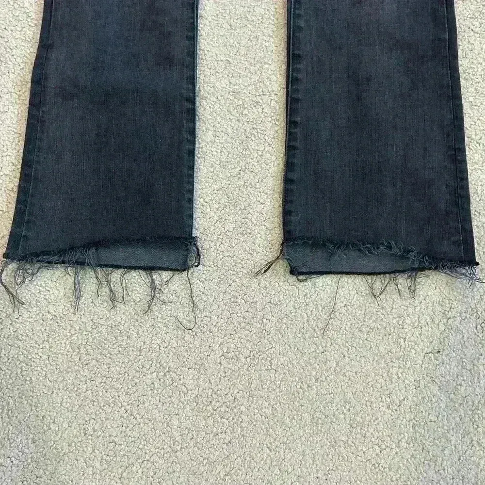 Madewell Cali Demi-Boot Jeans Asymmetrical Hem Edition Mid Rise Black Size 24 - Image 5