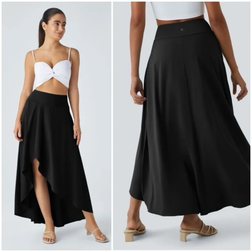 NEW Halara Breezeful High Waisted High Low Ruffle 2-in-1 Flowy Maxi Skirt Large - Image 2