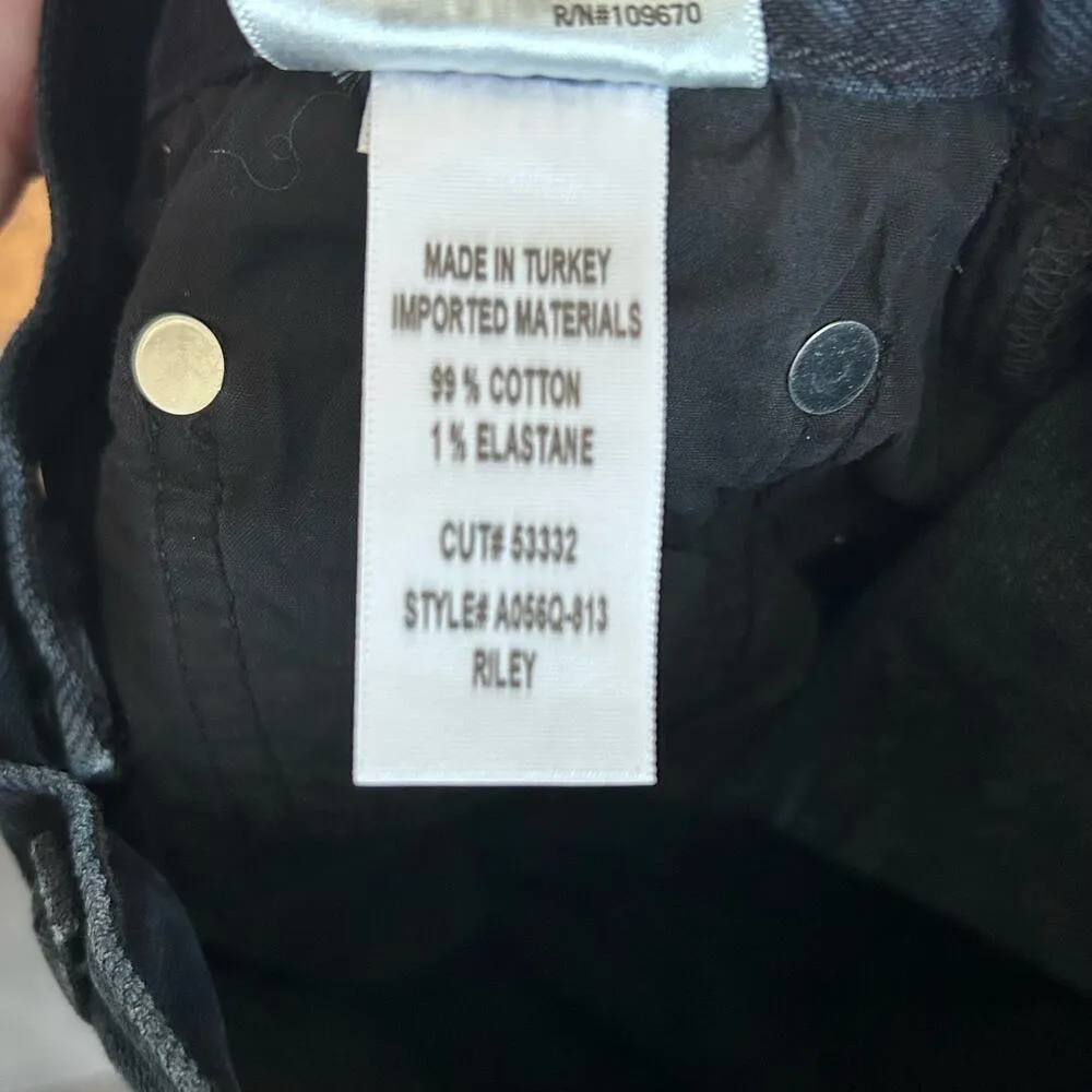 Agolde Jeans Riley High Rise Straight Crop New NWT Dark Wash Denim Distressed 26 - Image 5