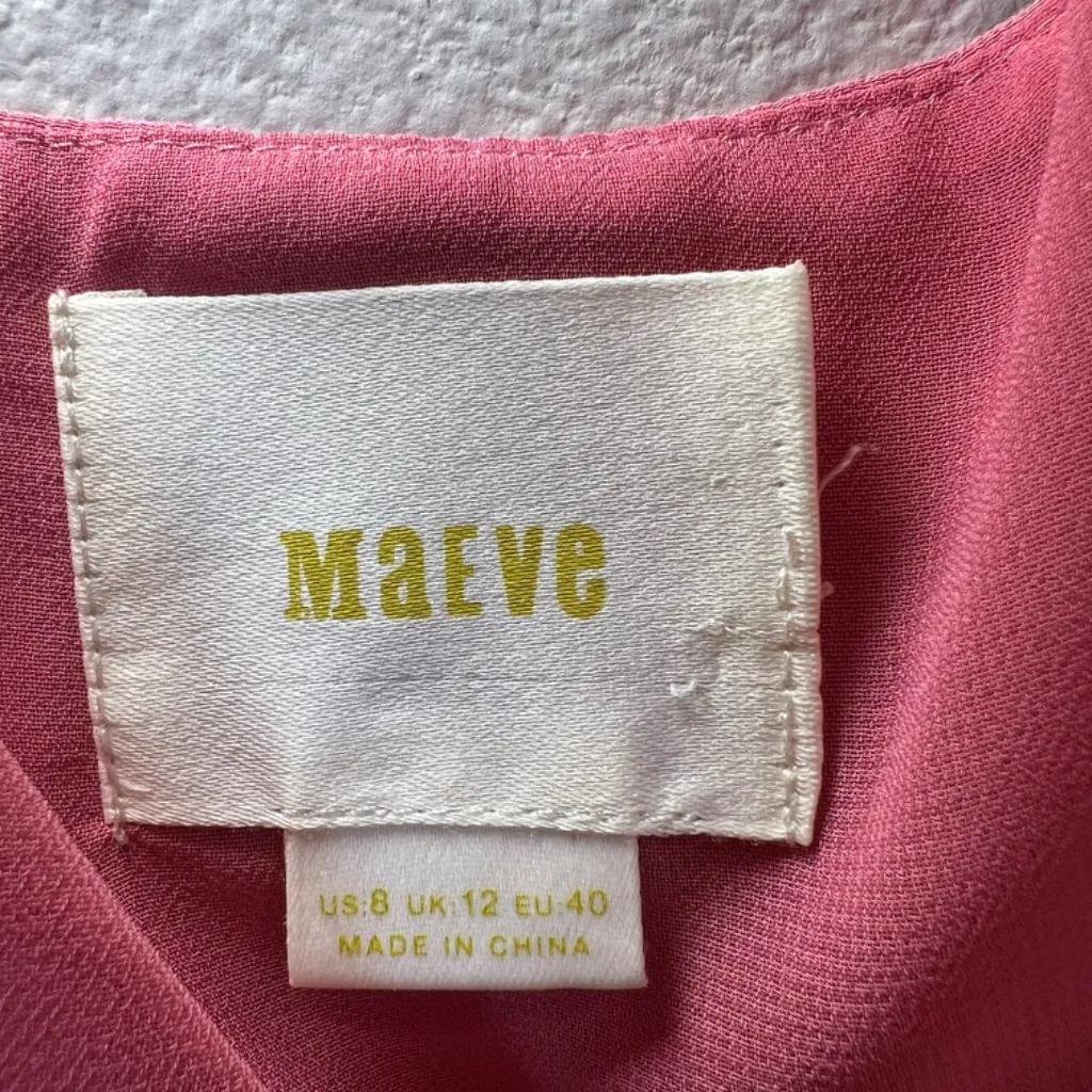 Anthropologie Maeve Women’s Meret Silk Cami Tunic Top Coral Strappy Flaw  Size 8 - Image 15