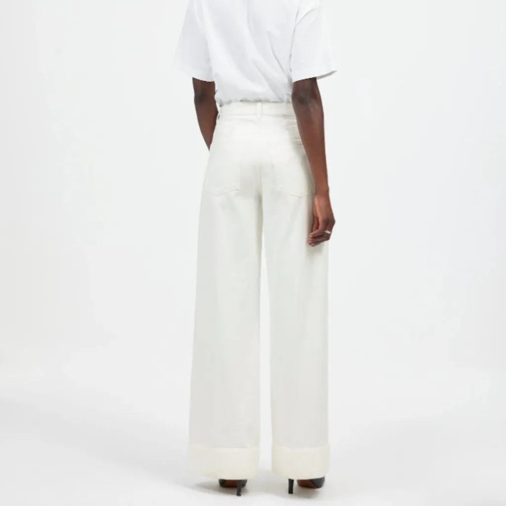 Madewell Superwide-Leg Jeans‎ Coastal Grandma Preppy White Wide Leg NWT Size 28 - Image 2