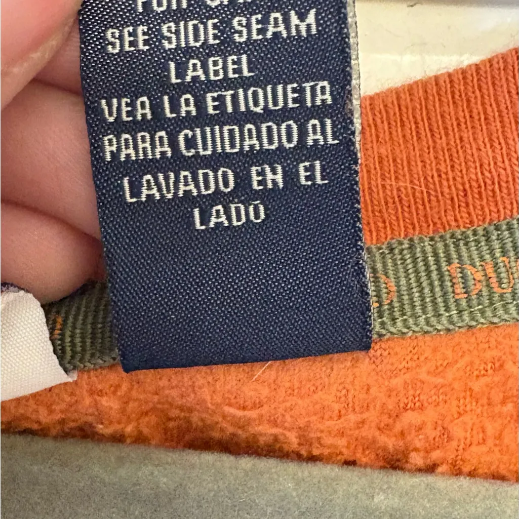 Duck Head Burnt Orange Fleece Pullover Sweatshirt Cozy Cabincore Medium - Image 5