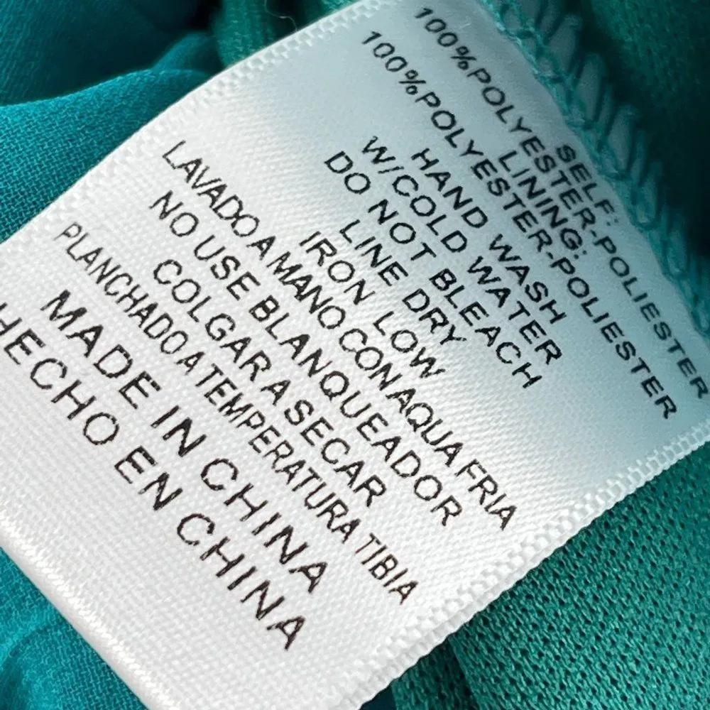 Listicle Accordion Pleated Swing Pants High Waisted Wide Leg Teal Medium - Image 6