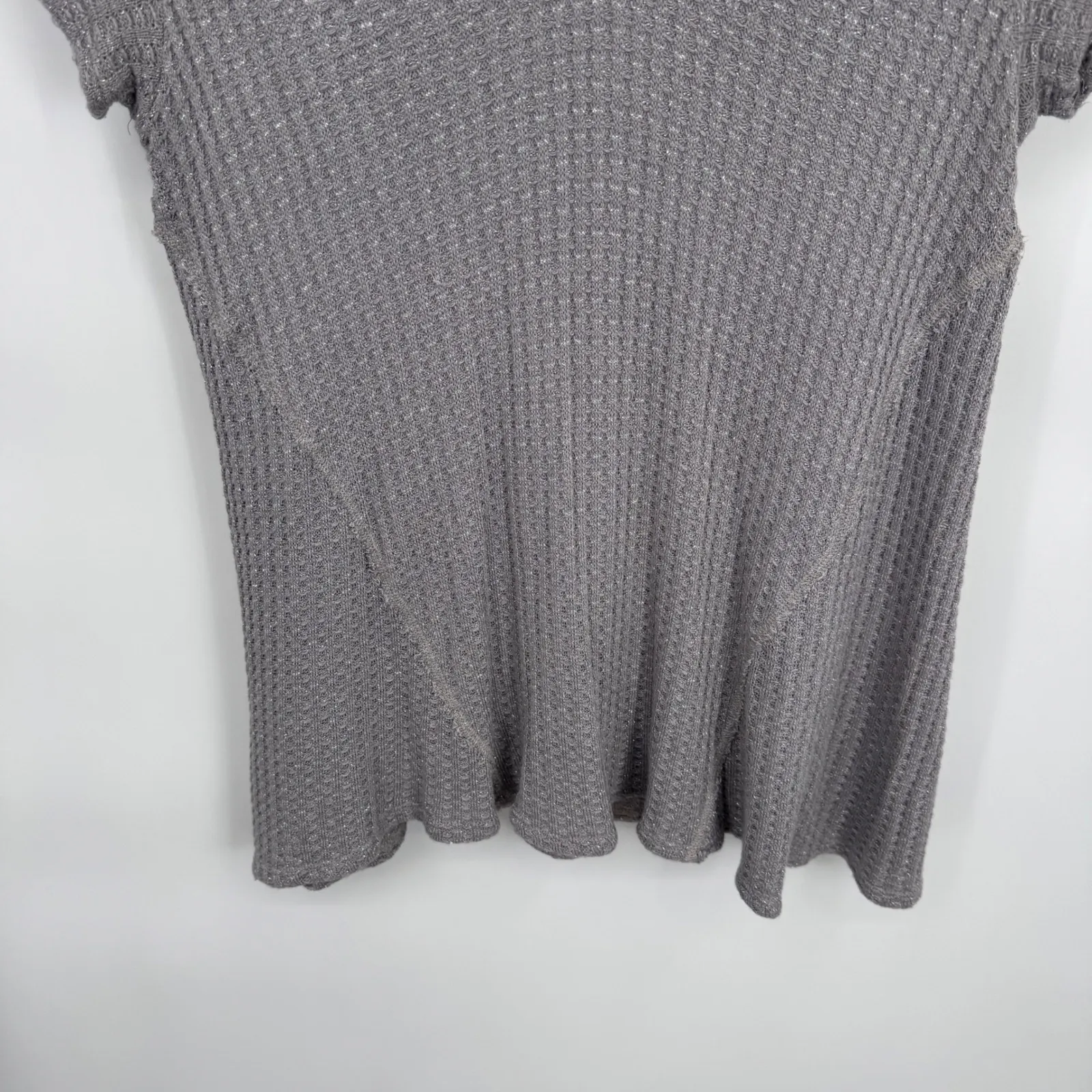 Vintage Y2K Juicy Couture Gray Waffle Knit Top‎ Womens Medium Embellished - Image 3