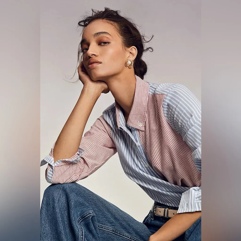 NWT Maeve Two-Tone Wrap Shirt Size XS - Image 7