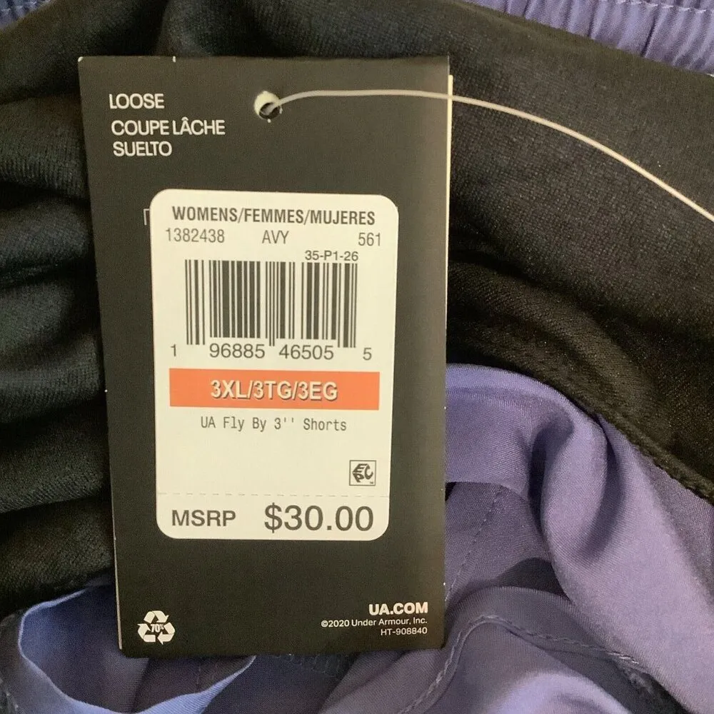 Under Armour Fly-By 3" Shorts Purple Size XXL New With Tags - Image 6