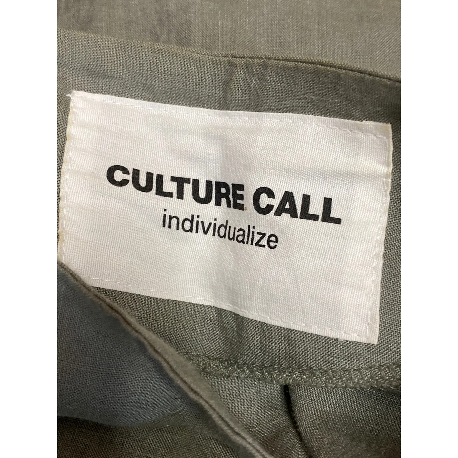 Culture Call Women's Green Short Sleeve Square Neck Zip Up Shirt Blouse Top Sz S - Image 3