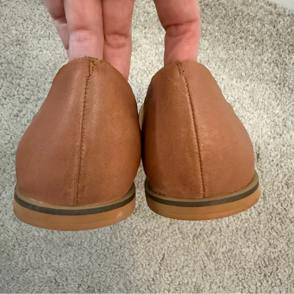 Lucky Brand Fentin2 d’Orsay Leather Flats Cork Insole Tan 10 - Image 9