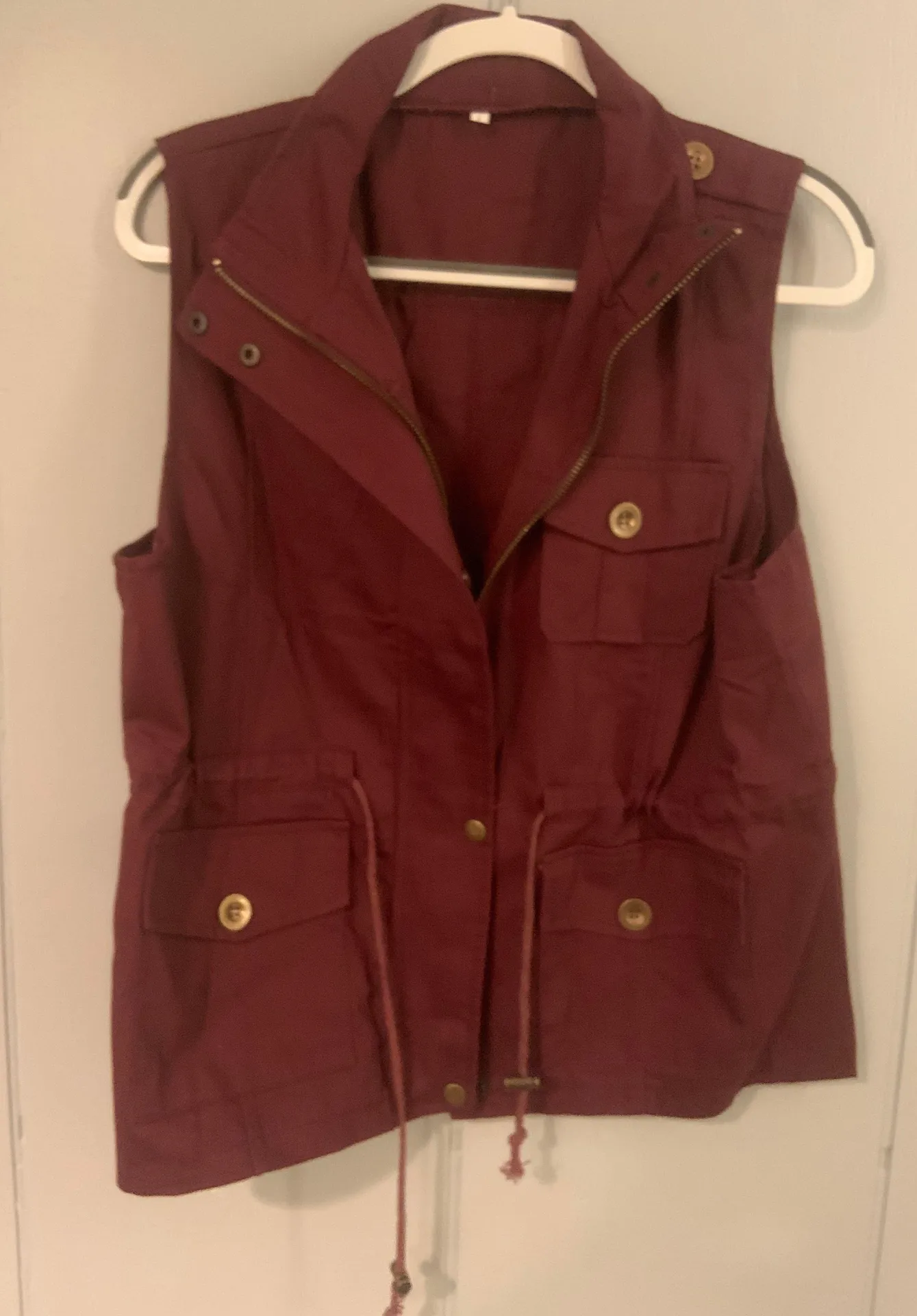 Maroon Utility Vest Red Size L - Image 2