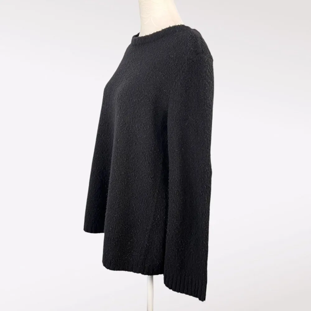Inhabit Black Wool & Cashmere Blend Sweater Lightweight Relaxed Fit Large - Image 5