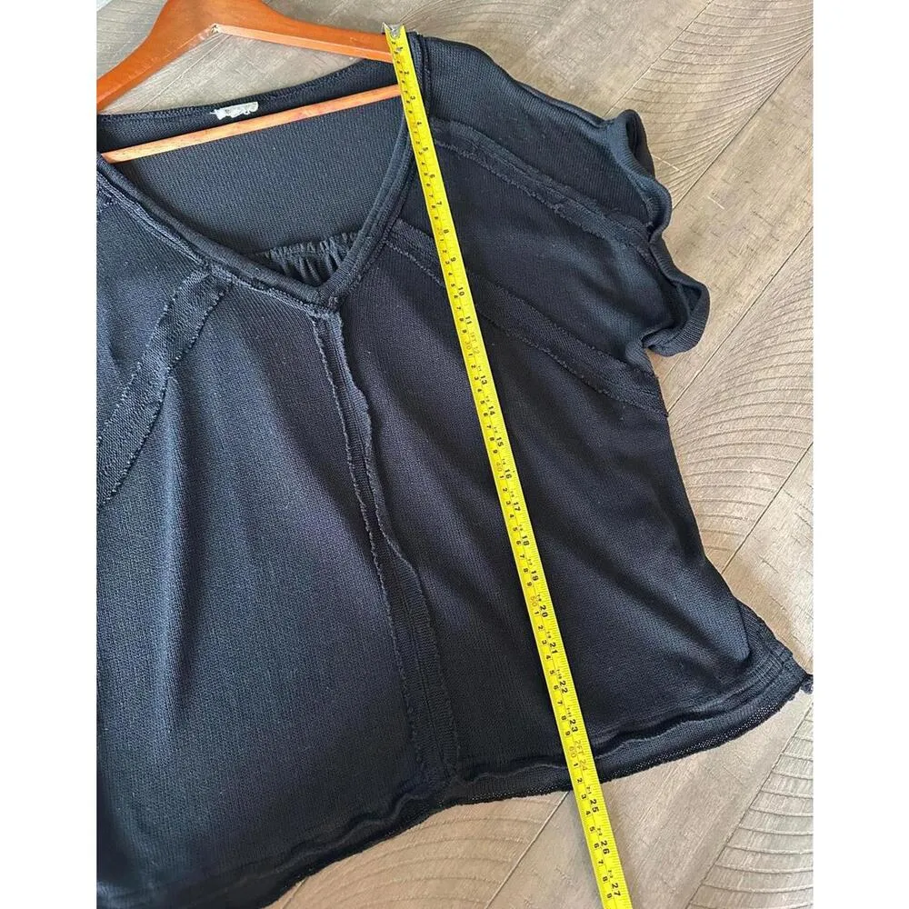 POL V-Neck Short Sleeve Knit Sweater Shirt Black Women’s size Small​ - Image 10