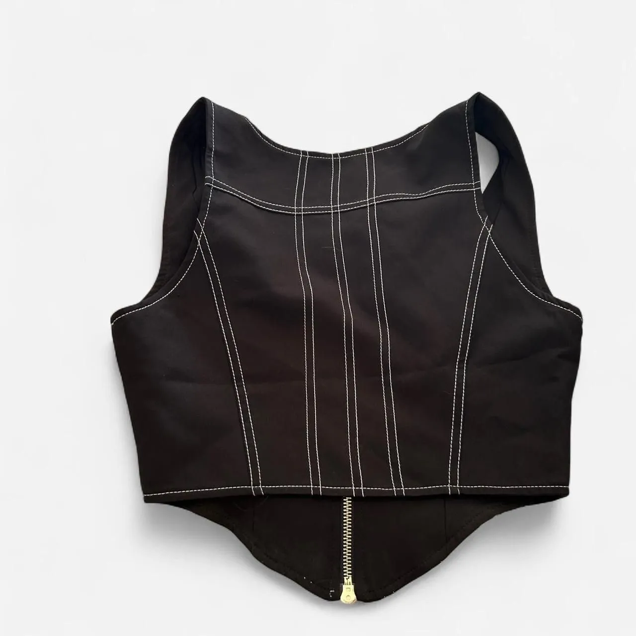 White Fox “Reservation Only” Bustier Corset Top Contrast Stitch Y2K Clubwear S - Image 4