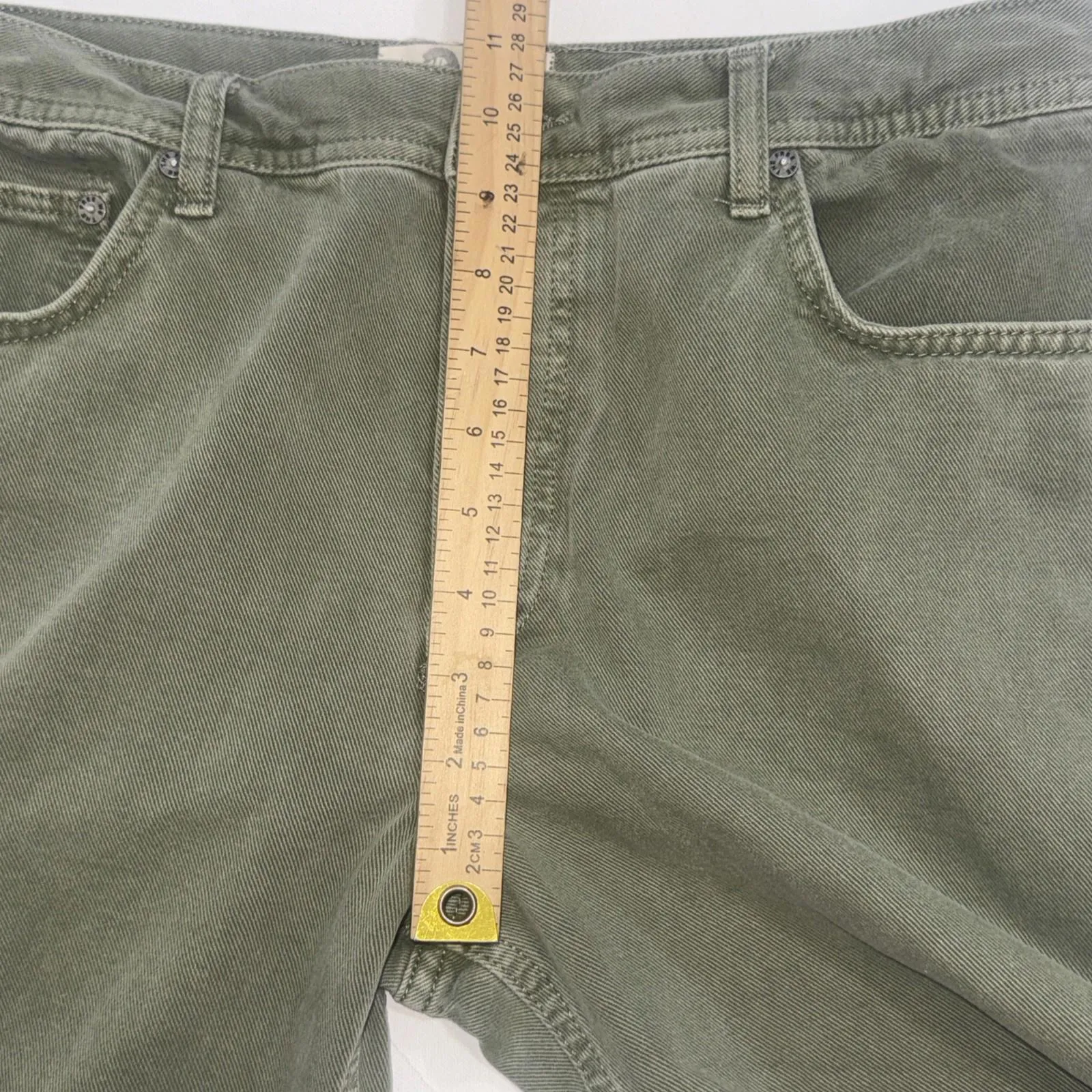 Free People We The Free Maggie Jeans Distressed Ripped Green Frayed Hem Size 29 - Image 7