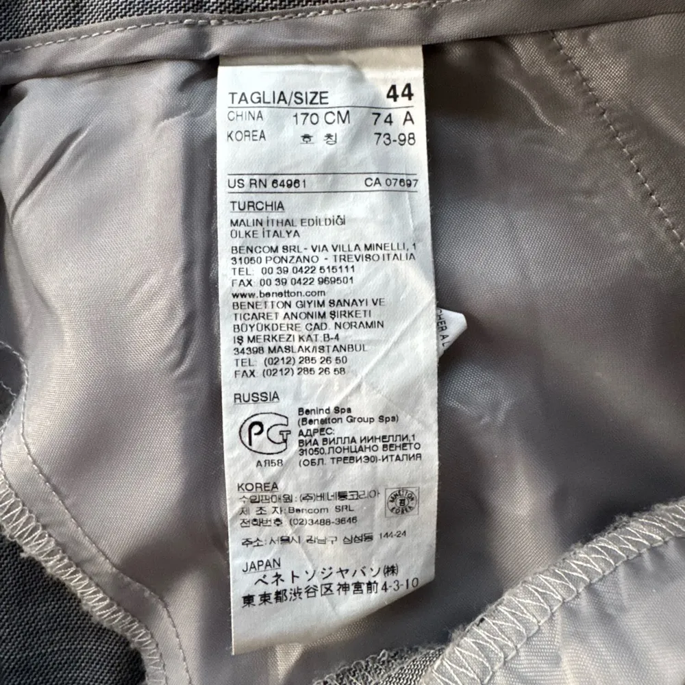 United Colors of Benetton Gray Low Rise Wide Leg Trouser Pants Size 44 US 8 - Image 4