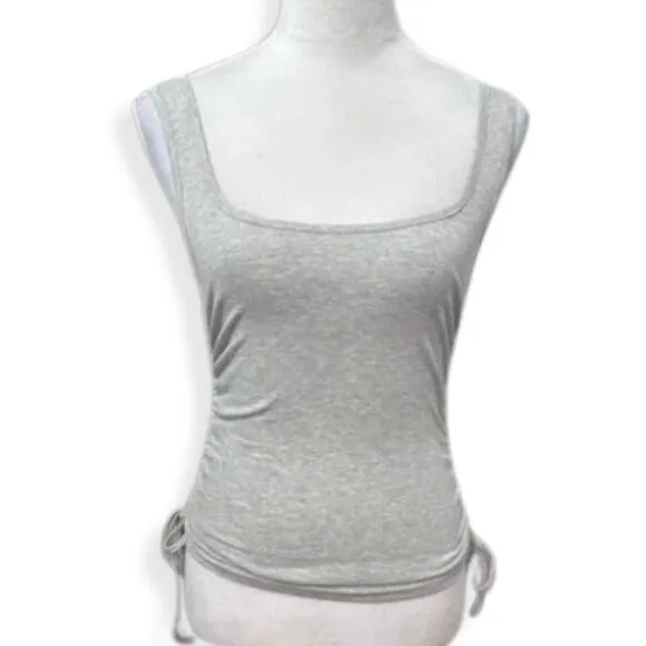 4th Reckless Camisole Top Ruched Side Stretchy Gray Heathered Women's XS NWOT - Image 2